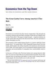 The Great Gatsby Curve Among America’s Über Rich